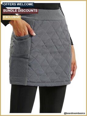 Puffer Quilted Skort Insulated Warm Snow Skirt Hiking Running Golf